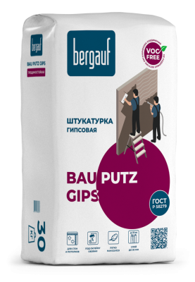штукатурка гипсовая bergauf bau putz gips 30кг (49шт/под)
