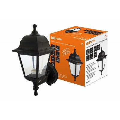 садово-парковый светильник настенный эра e27 max 60вт ip44 бронза 4 гранный нбу 04-60-001