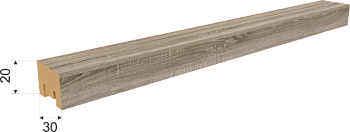 интерьерная рейка мдф stella милана дуб винтаж 20*30*2700 (уп.8 шт.)