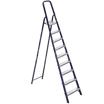 стремянка 9 ступ. (187/390см) (комбо. сталь/алюм)