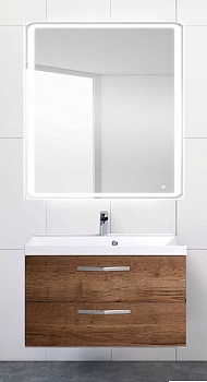 тумба подвесная aurora 80см 2 ящика цвет rovere tabacco под раковину bb800/450-lv-mr-ast