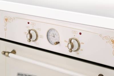 духовка эл. да 602-02 к74 (эмаль крем "ретро" бел./бронз., таймер, гриль, вертел, конвекция)