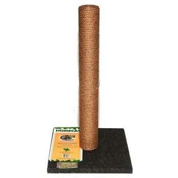 homecat когтеточка-столбик для кошек 295х295х500 (ковролин, джут) цвет серый (65632)