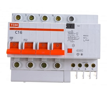 диф.автомат ад-4 4р 16а 30ма tdm sq0221-0006 распродажа..