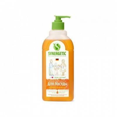 средство для мытья посуды "синергетик" апельсин 0,5л (флиптоп)/25