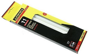 стержни stayer для клеевого пистолета, прозрачные по стеклу и пластику, 11-200мм, 6шт