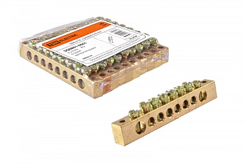 шина "n" нулевая 6х9мм 8/2 (8групп/крепеж по краям)