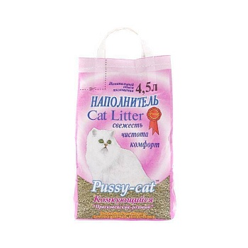 pussy-cat наполнитель комкующийся 4,5 л (1х3)