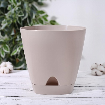 горшок для цветов amsterdam d200 с прикорневым поливом 4л молочный шоколад