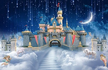 фотообои 3d det-407 звездопад над сказочным замком 300x270 распродажа
