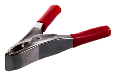 зажим "крокодил" зк 15а 75мм красный (10шт)