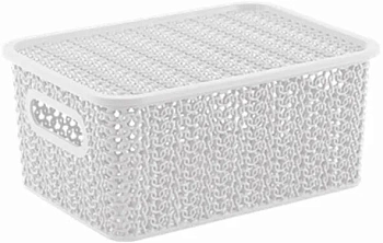 5311 корзина вязь 3л.235*173*105 с крышкой белый.