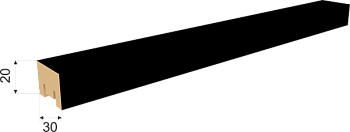 интерьерная рейка мдф stella милана black edition 20*30*2700 (уп.8 шт.)