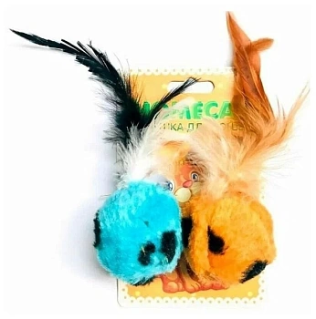 homecat 2 шт ф 6 см игрушка для кошек мячи леопардовые с пером