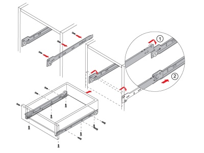 направляющая для клавиатуры роликовая 550мм. бел.