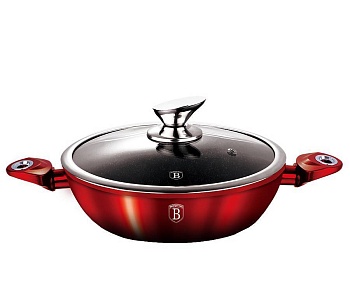 вн-1626n black-burgundy metallic line сотейник с крышкой 28см