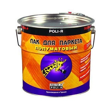 лак "поли-р" паркетный полуматовый 0,75 л (уп.6)