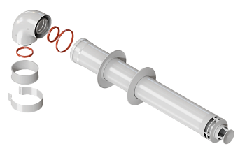 комплект коаксиальный vivat d60/100 0.75 м(baxi it. hubert, vissmann)-хомут и фланец в комплекте