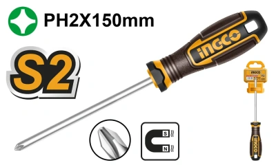 отвертка крестовая ingco hsdph2150 ph2x150мм двухкомпонентная рукоятка