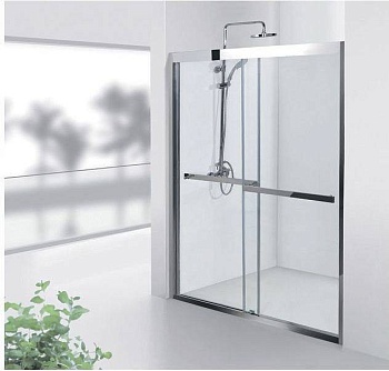 откатная дверь delta npd6122 (1500х2000) нержавеющая сталь 2 стекла откатных прозр 8 мм (183849)