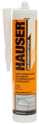 клей hauser для пенополистирола акриловый строительный белый 310 гр