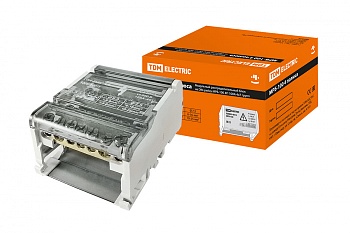 модульный распределительный блок на din-рейку мрб-100 4п 100а 4х7 групп tdm