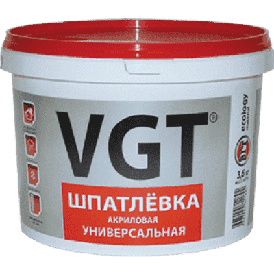 шпаклёвка готовая акриловая универсальная vgt 1,7кг