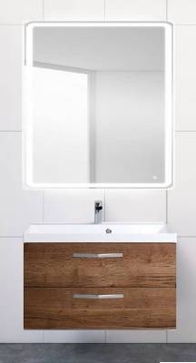 тумба подвесная aurora 80см 2 ящика цвет rovere tabacco под раковину bb800/450-lv-mr-ast