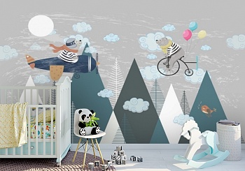 фотообои 3d kid-056 воздушная прогулка 300x240 распродажа