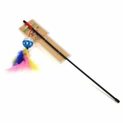 homecat 50 см игрушка для кошек дразнилка удочка мячик с колокольчиком с перьями