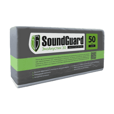 плита звукопоглощающая soundguard экоакустик 30 1250х600х50мм (3м2)(0,15м3)