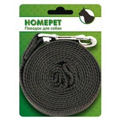 homepet 25 ммх5 м поводок для собак брезентовый с карабином