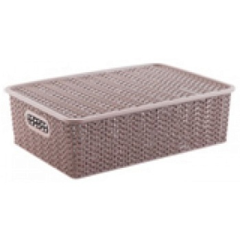 5320 корзина вязь 7.5л.350*245*105 розовый нюд