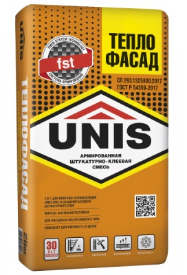 штукатурно-клеевая смесь для теплоизоляции unis теплофасад 25кг (48шт/под)