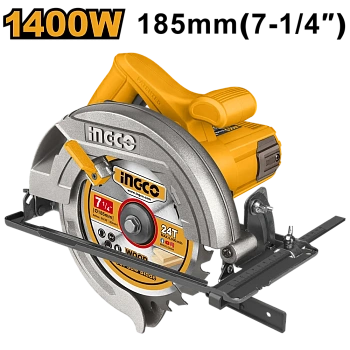 пила циркулярная сетевая ingco cs18538, 1400вт, 185мм
