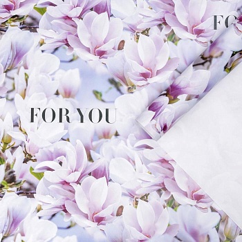 бумага упаковочная глянцевая «цветущая магнолия», 70 ? 100 см