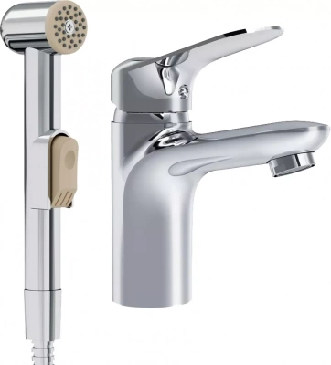 смеситель для раковины sunny f85c03000 однорычажный с гигиеническим душем цвет хром