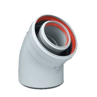 колено коаксиальное 60/100 45 град.