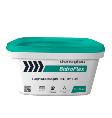 гидроизоляция danogips gidroflex эластичная 3кг (63шт)