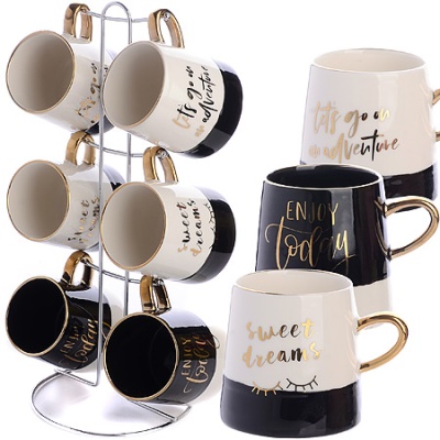 30731 набор кружек 7пр 337 мл на подставке lr (х6)