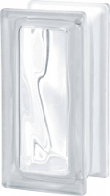 стеклоблок половинка бесцветный волна 190х90х80 мм распродажа..