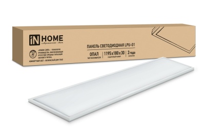 светильник светодиодный lpu-01 40вт опал универс. 230в 4000к 3600лм 180х1195х30мм ip40 панель in hom