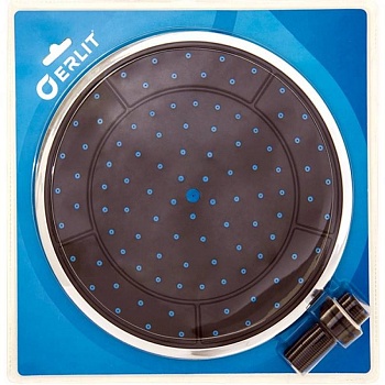 душ верхний 240 мм без подсветки, черный пластик er блистер