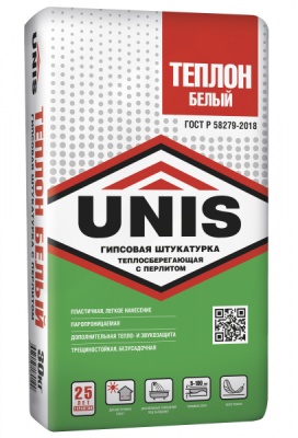 штукатурка гипсовая unis теплон белый 30кг (40шт/под)