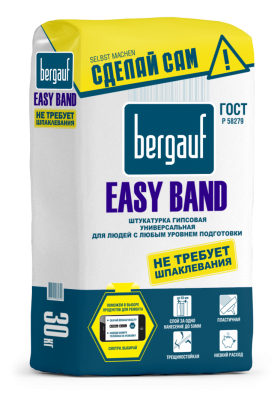 штукатурка гипсовая bergauf easy band 30кг (49шт/под)