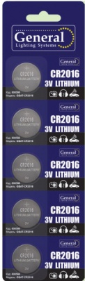 батарейка gbat-cr2016 кнопочная литиевая 5pcs/card (5/100/5000)