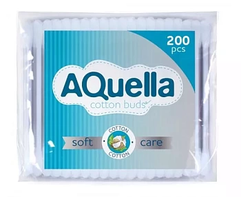 ватные палочки 200шт/уп, пакет aquella 97064 (коттон клаб) арт.7446(ан8!)
