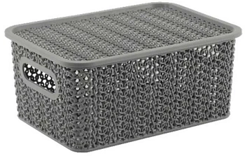 5311 корзина вязь 3л.235*173*105 с крышкой серый.