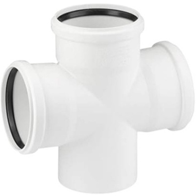 pp крестовина однопл. кан. d110х110х110/90 белая