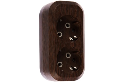 колодка розеточная 2 гнезда 2п+з 16а 250в "эко"(бук) tdm sq1806-0060